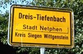 Ortsschild Dreis-Tiefenbach
